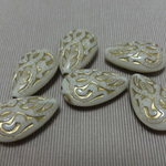 再入荷！アクリルビーズ（ドロップ）アイボリー×ゴールド