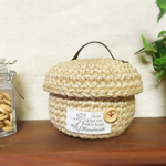 麻紐蓋付き小物入れ