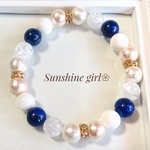 再々販❣【人気 新作価格♡】ラピスラズリ✕水晶と翡翠のブレスレット/ 紺 白 翡翠 水晶♡天然石 雪 ゴールド華奢ミサンガ 冬春コードブレスレット 