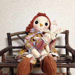 カントリードール（赤毛の女の子）子ウサギ付き