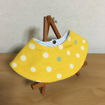 【送料込】☆使い勝手一番☆まんまるスタイ＊モダンな水玉模様(きいろ)