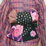 １割引！和の花と鶴の半幅帯