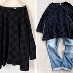 （ラスト！）水玉ネイビー▼コーデュロイの裾フレアチュニック▼フリー