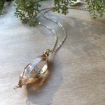 蜜柑水晶（タンジェリンクォーツ）のワイヤーネックレス