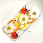 赤い野菜がいっぱい押し花iPhoneケース