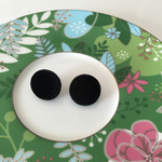 くるみボタンのピアス（ベルベット黒）