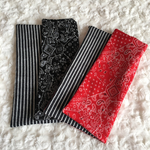 18㎝角*バンダナ柄 black RED ヒッコリー ハンカチ*ガーゼ*2枚セット