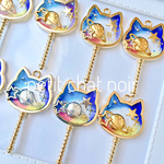 【送料無料】猫杖:夜空のバッグチャーム