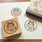  [Thank you♡丸枠」シェルティゴム印☆