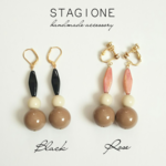 大振りパーツのシンプルピアス・イヤリング