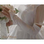 結婚式 フィンガーレス サテングローブ【ノーブル】肘上丈
