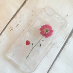 【他機種対応・再販】星の王子様の赤いバラをイメージして★ＦＬＯＷＥＲ　押し花スマホ ケース 
