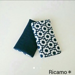 ♡×250 やわらか＊北欧 抱っこ紐よだれカバー　navy daisy × denim