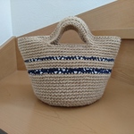 8＊Tシャツヤーン × 麻 ハンドメイド バッグ