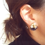 大人可愛いフリルピアス♡