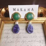 ボタン × 雫 ピアス