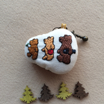 マカロンケース刺繍:クマの親子
