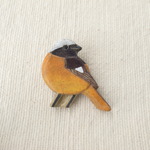 【受注制作】ジョウビタキ♂のブローチ　野鳥（マグネット変更可）