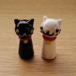 黒猫と白猫のオーナメントセット