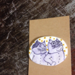 new ふくよか猫ブローチ 二人組