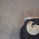 まる丸ねこ柄（黒）がま口／シガレットケース～ポーチにも