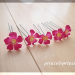 ピンクの花びら　ヘアピン