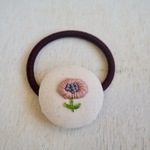 小さな北欧お花 刺繍 ヘアゴム