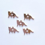 ハート付お散歩猫　チャーム  5個