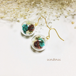 チョコミントなかすみ草ピアス/イヤリング