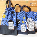 ２様オーダー品：かっこいい！ボタン柄の通園通学５点セット