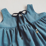 リボンワンピース 90cm スモークエメラルド