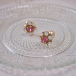コットンパールキャッチ　ビジューピアス