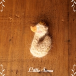 Little swan  小さなティアラのスワン ブローチ