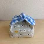 リボンお弁当袋 おにぎり×ギンガム