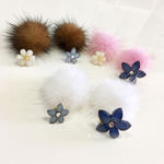 選べるよ♡お花×ファーキャッチ ピアス