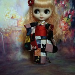 coco-11 さま専用　ブライス　リカちゃん　サイズ　着物＆帯のセット（中振袖）　赤系