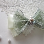 雪の結晶**バレッタ（green）★在庫限り★