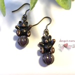 300円☆ベアー☆メロンパープルのアンティーク色ピアス/イヤリング