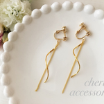ウエーブとチェーンearring