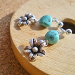 本物ターコイズ×カレンシルバーピアス