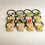 モザイクタイルの髪ゴム