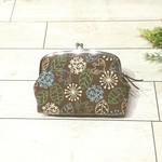 北欧柄がまぐちコスメポーチ Brown 
