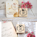 *petit*choco* 蝶々と薔薇のアンティーク消印風スタンプ セット