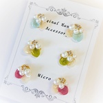 紫陽花とコットンパールのピアス