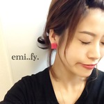 ファッションピンクの綺麗なスクエアピアス