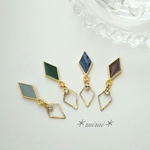 730＊rairai＊シックなカラーのダイヤビジューピアス・イヤリング