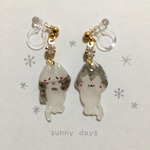 ゆる〜い☆寒がりシャイにゃんこのイヤリング