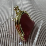 小さな皮革のジュエリーケース　エンジ