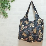 くったりバッグ（2way)　風神雷神と桜　マザーズバッグにも