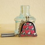 リバティ【ハートキャノピー】　がま口　ジュエリーケース